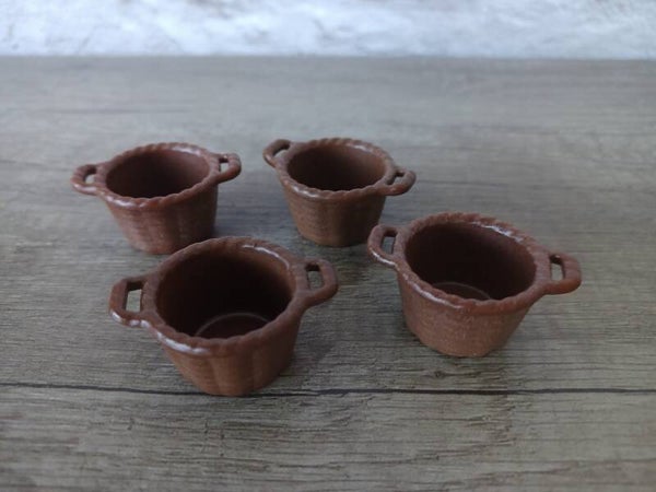 playmobil , 4 paniers ronds marron , occasion