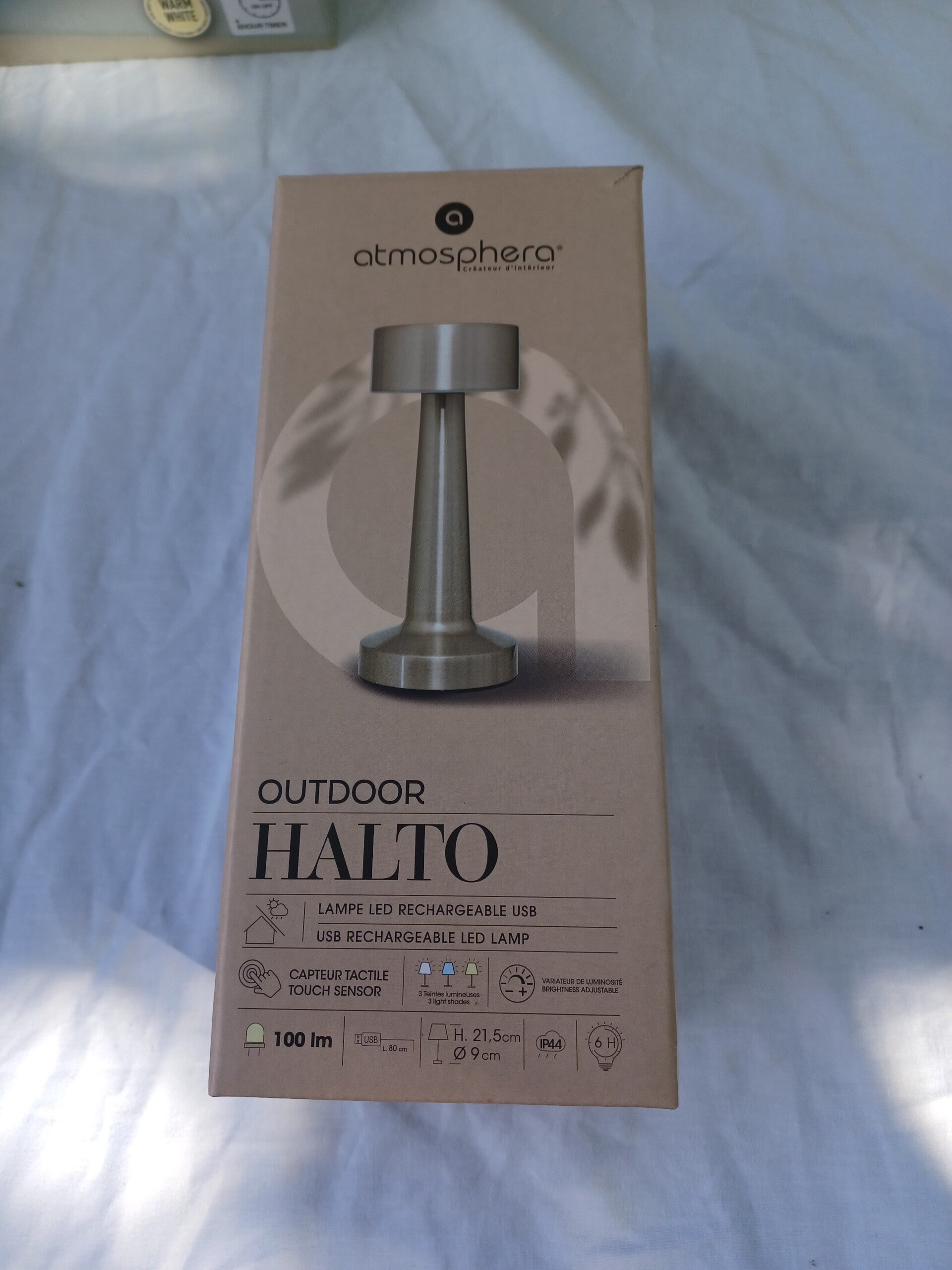 lampe atmosphera halto , tactile , rechargeable , neuf