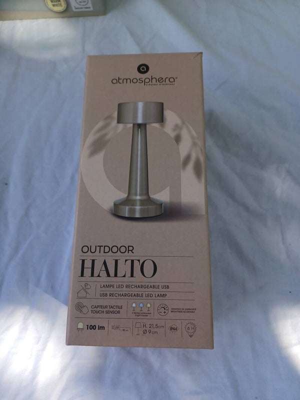 lampe atmosphera halto , tactile , rechargeable , neuf