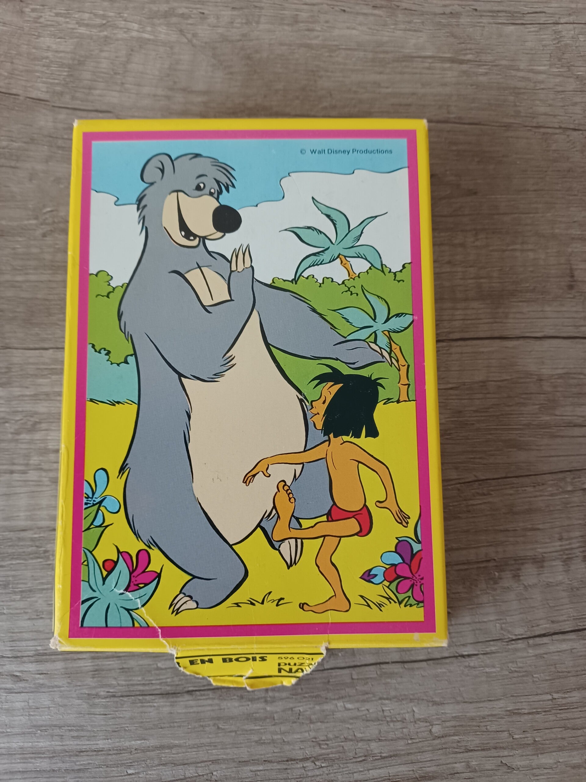 puzzle en bois livre de la jungle , 20 pieces , nathan , occasion