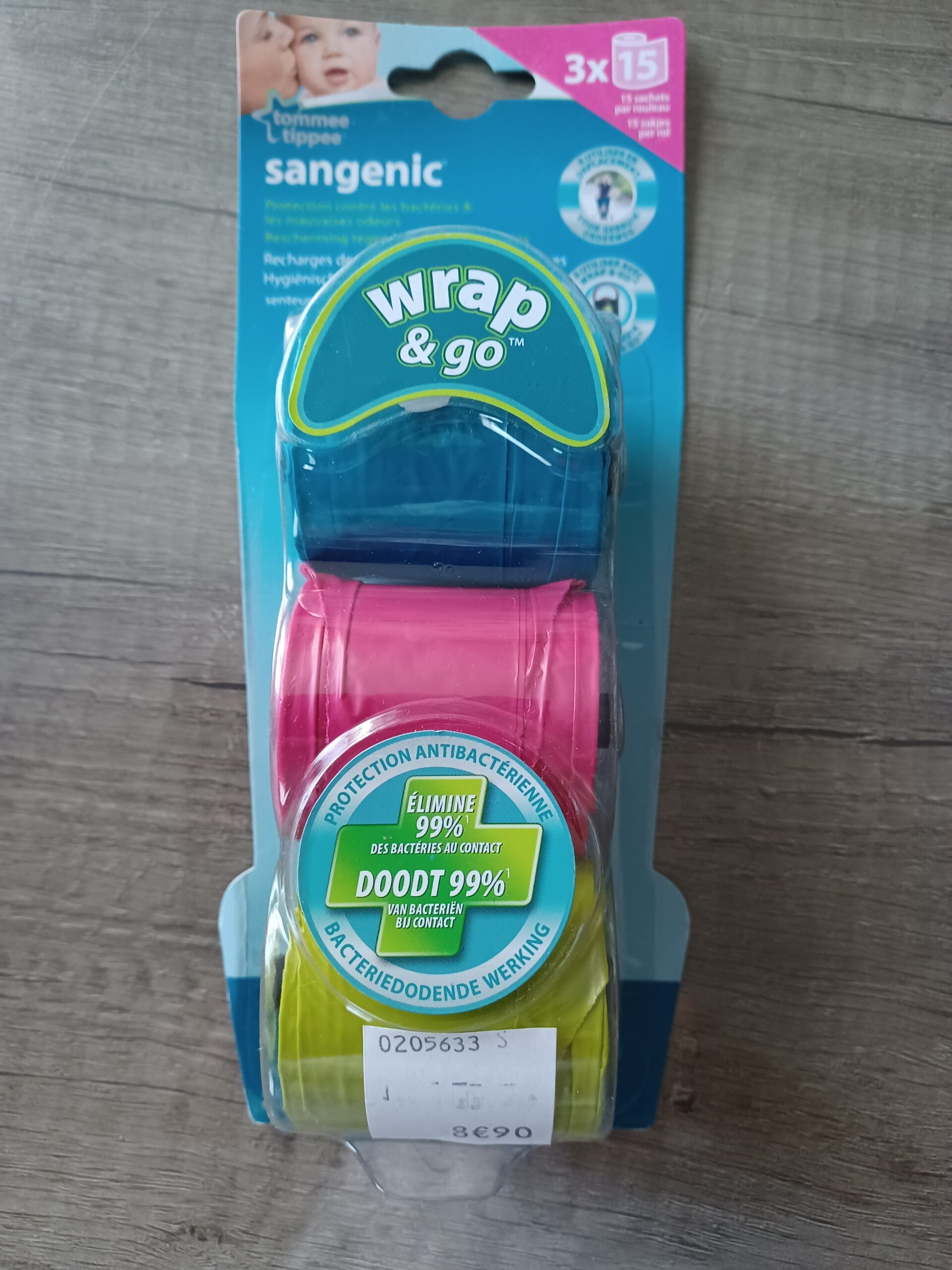 3 x 15 sachets pour couches , sangenic , neuf