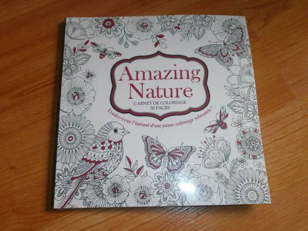 carnet de coloriage amazing nature , 50 pages , neuf