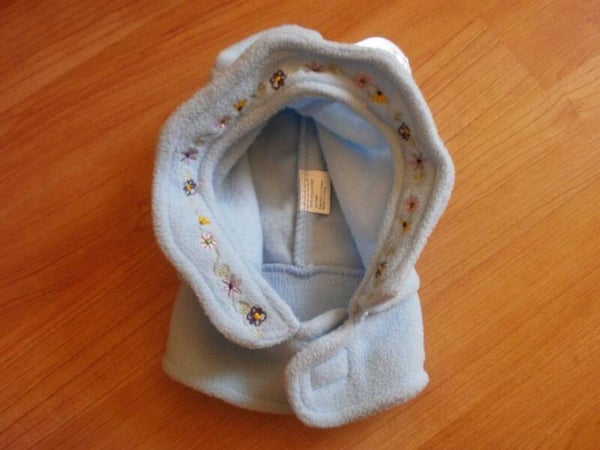 cagoule bebe , polaire , bleu , 50 cm , neuf