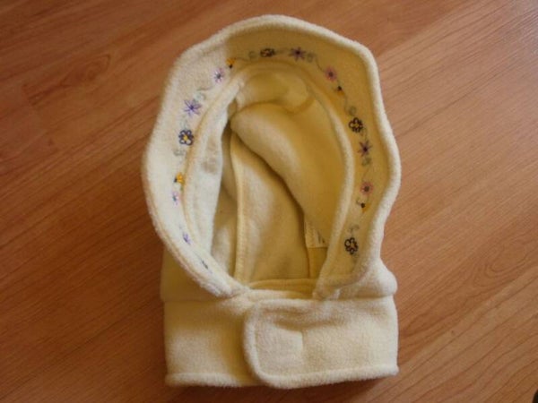 cagoule bebe , polaire , jaune , 50 cm , neuf