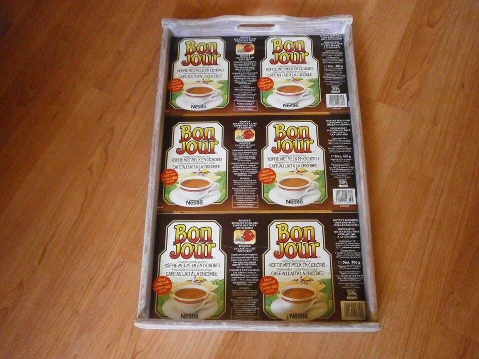 plateau bois et metal , bonjour  occasion