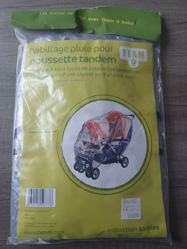 habillage de pluie pour poussette tamdem , neuf