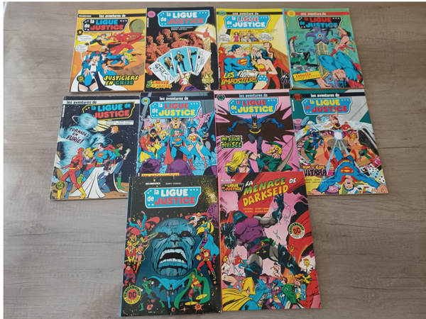 lot de 10 bd la ligue de justice , artima ,  (année 1982 a 85) , occasion