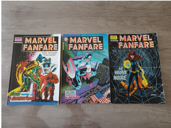 lot de 3 bd marvel fanfare , aredit ,  (année 1984 a 85) , occasion