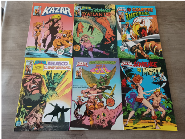 lot de 6 bd kazar  , marvel ( années 1982 a 84) , occasion