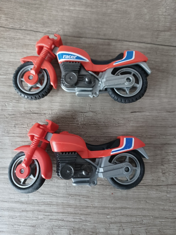 playmobil 2 motos ancienne rouge , occasion
