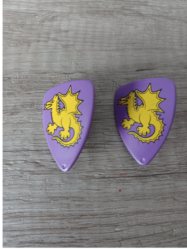 playmobil lot de 2 boucliers dragon jaune, occasion