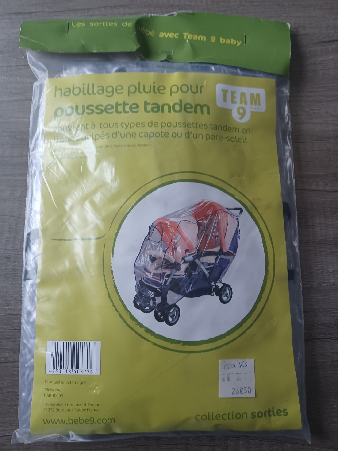 habillage de pluie pour poussette tamdem , neuf