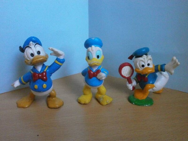 3 figurines donald , walt disney production , lucky , bully , occasion