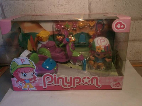 pinypon , scooter side car , neuf