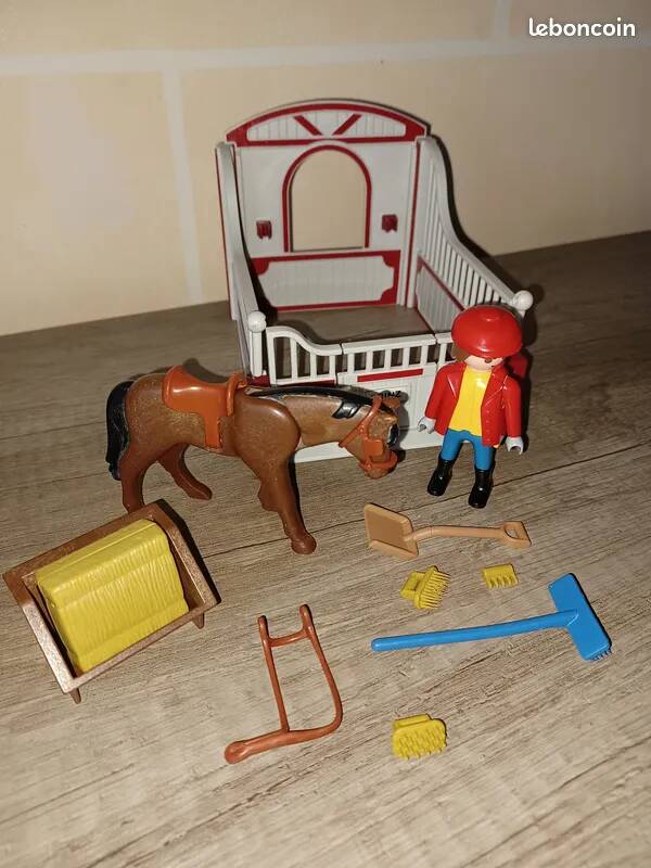 playmobil box et cheval , occasion