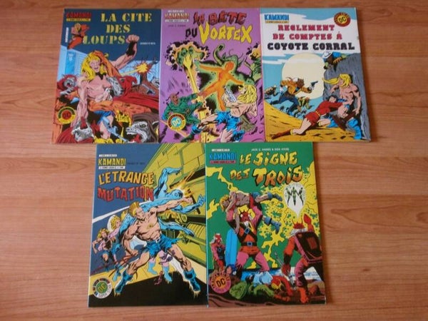 lot de 5 bd kamandi , dc artima , année 1982 n° 3,4,5,6,7 , occasion