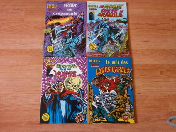 lot de 4 bd dracula le vampire , artima marvel , année 1982 n° 3, 6 , 7, 9 , occasion