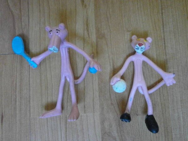 2 figurines panthere rose , san carlo promotion , occasion