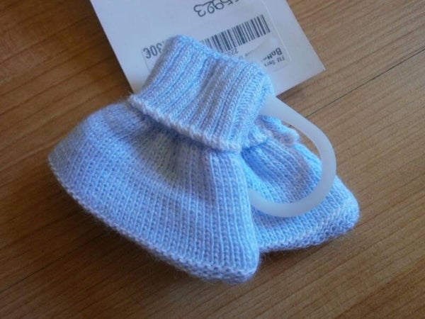 bottons chaussons bebe too n'9 , bleu , taille unique 19 , neuf