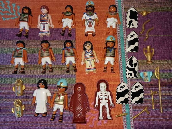 playmobil lot de 13 egyptiens et accessoires , occasion