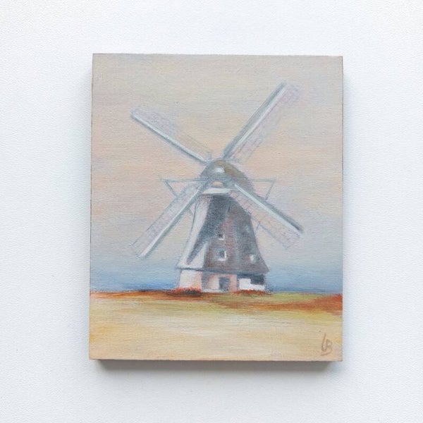 Overwaard molen no.1 in the fog, Kinderdijk