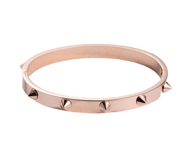 Bracelet jonc doré rose pointes