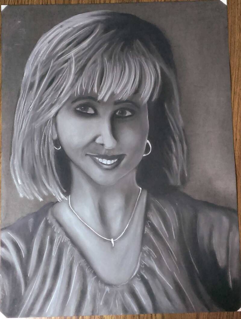 Portrait of Woman | Compressed charcoal and conte crayon on paper. 18x24&quot;. 2013 