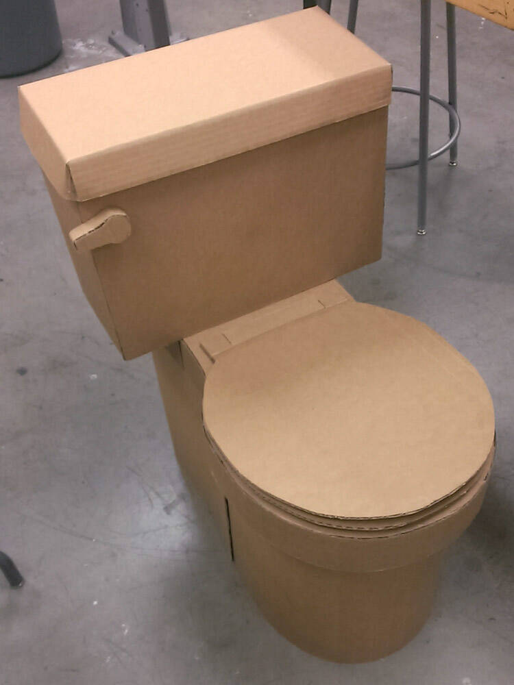 Cardboard Toilet | Cardboard cut using x-acto knife, glued with hot glue. 2014. 