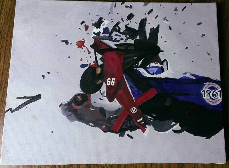 Collision | Acrylic paint on stretched canvas. 11x14&quot;. 2007. 