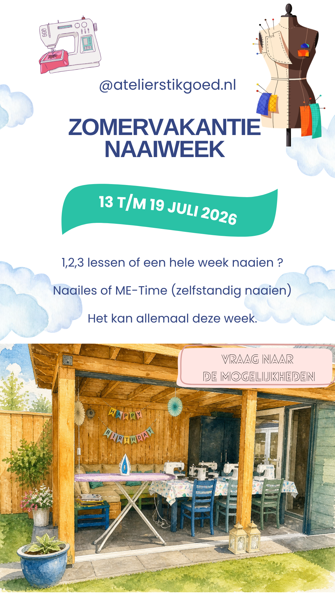 Zomervakantie Naaiweek 13 t/m 19 juli 2026