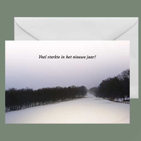 Kerstkaart Landschap met bomen