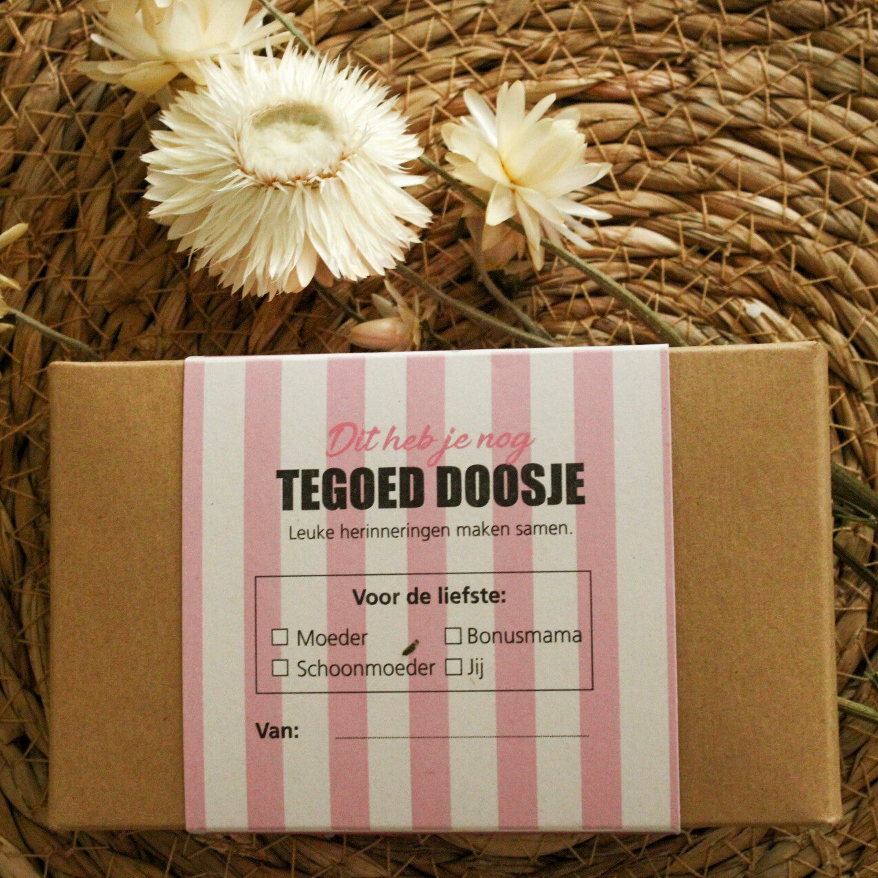 Tegoed doosje voor mama