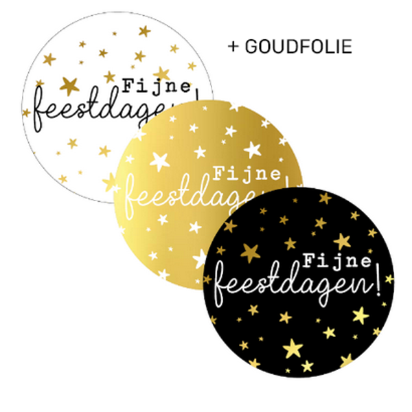 Fijne feestdagen stickers 10 stuks
