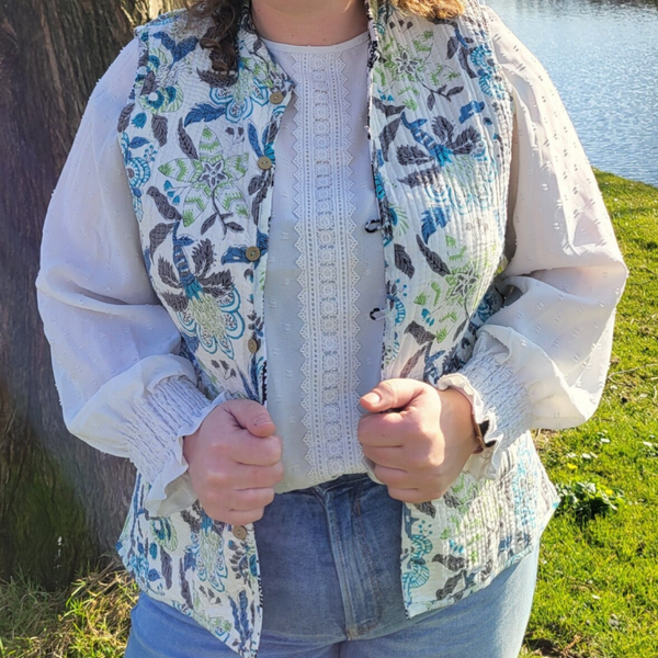 Gilet blauw/groen en zwart/wit