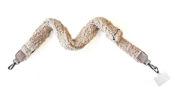 Naturel teddy schouderband/telefoonkoord