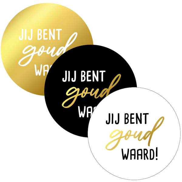 Jij bent goud waard stickers 10 stuks