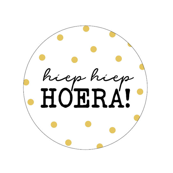 Hiep hiep hoera sticker 10 stuks
