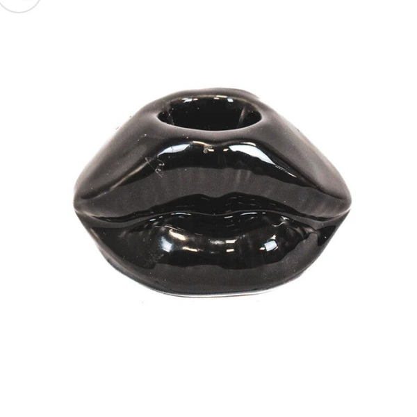 Kaarsenhouders lips klein zwart