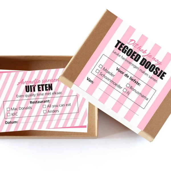 Tegoed doosje voor mama