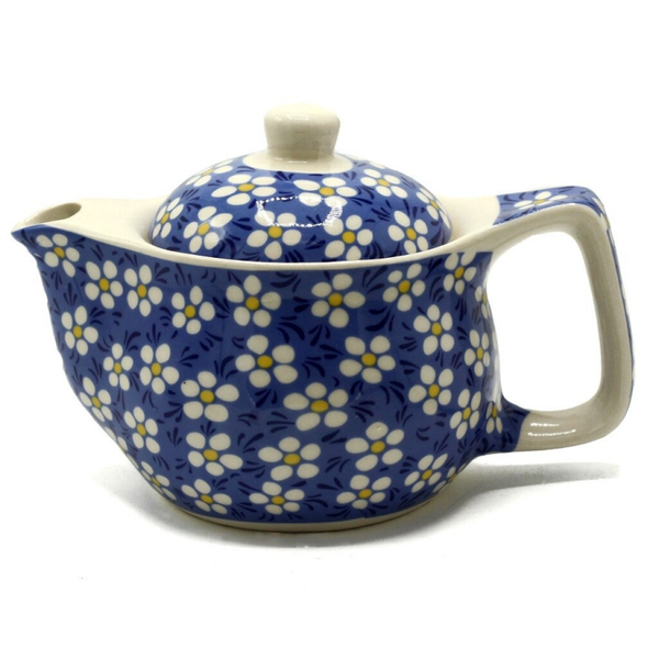 Theepot madelief blauw