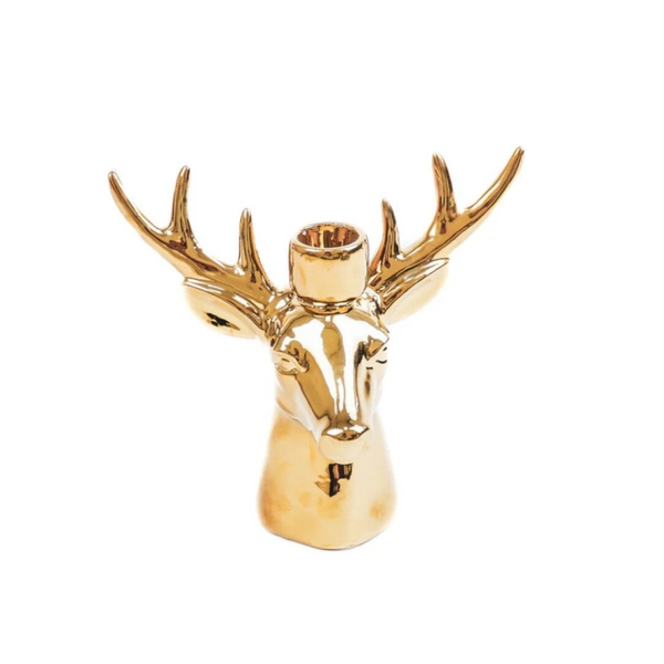 Rendier kaarsenhouder goud