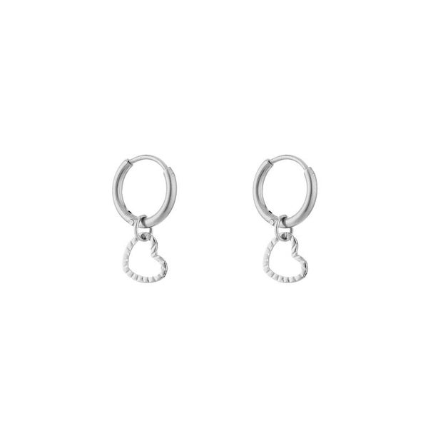 Oorbellen hart zilver