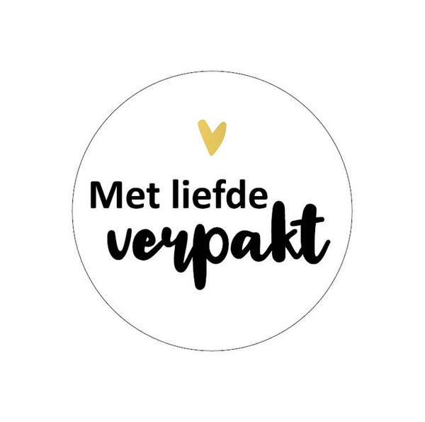 Met liefde verpakt stickers 10 stuks