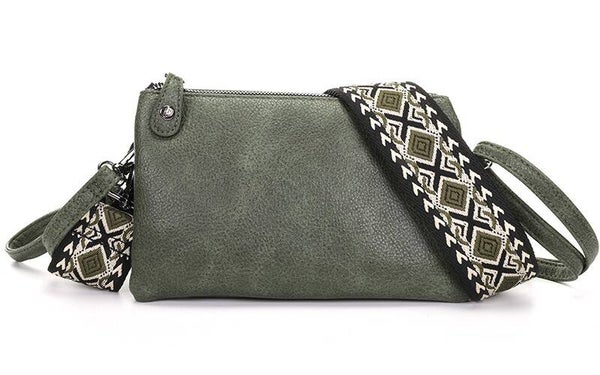 Donker groen New York schoudertasje