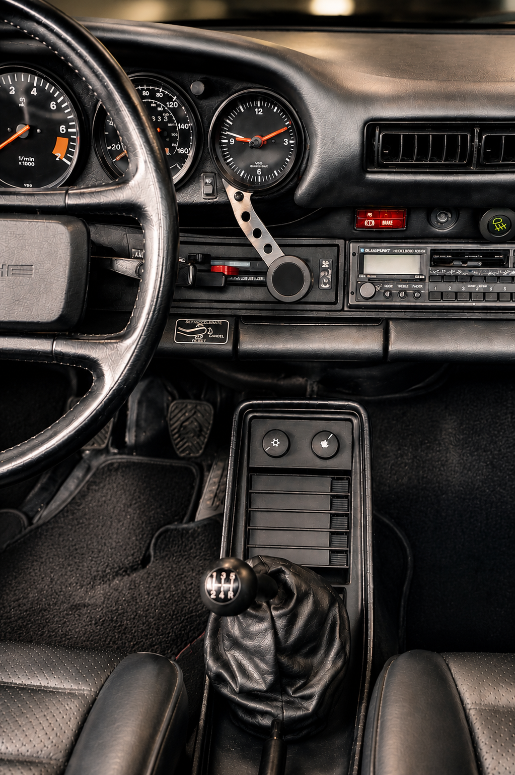 Magsafe für iPhone Handyhalter/Smartphonehalter mit aus ALU-schwarz für den klassischen Porsche 911