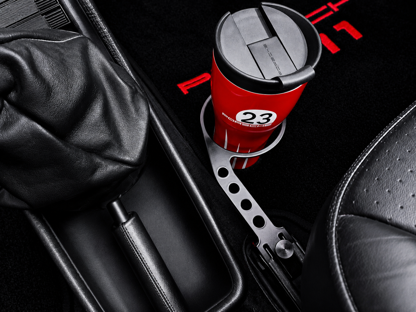 NEU Getränkehalter / Cupholder RAL9005 schwarz für Porsche 911 Modell F + G+964+993 Modell minimalistischen Design