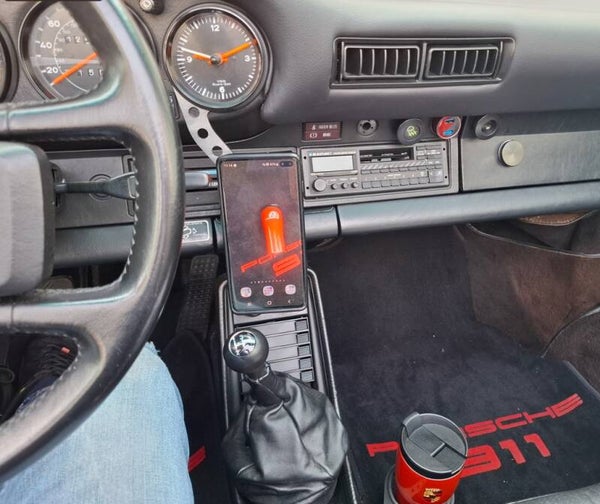 Magnet Handyhalter/ Smartphonhalter Edelstahl für Porsche 911  Modell F + G + 964 + 993