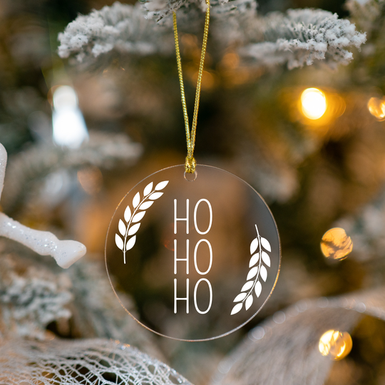 Kerstbal plexi - HO HO HO