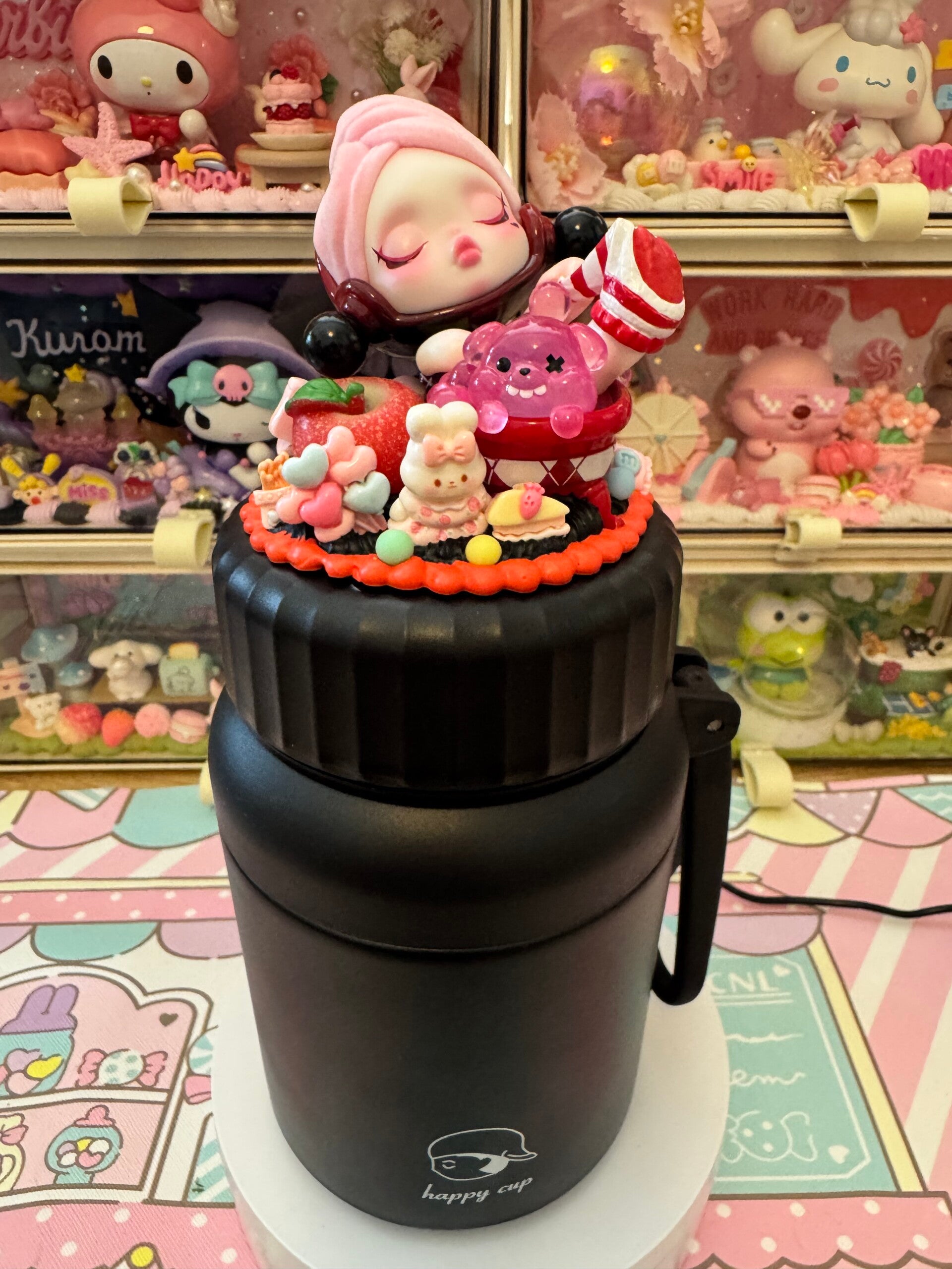 Skull Panda Thermos - Pink/Black