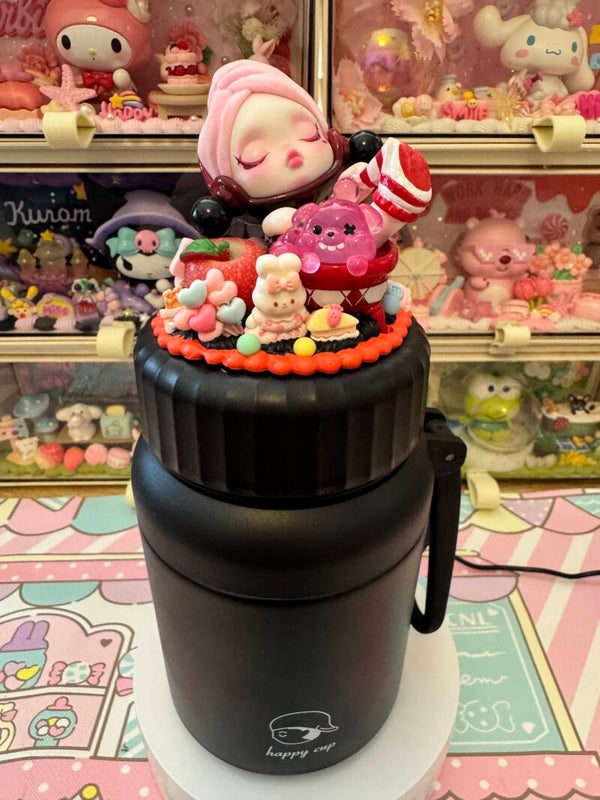 Skull Panda Thermos - Pink/Black